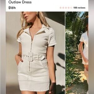 NWT: Show Me Your MuMu Outlaw Cream Belted Mini Dress